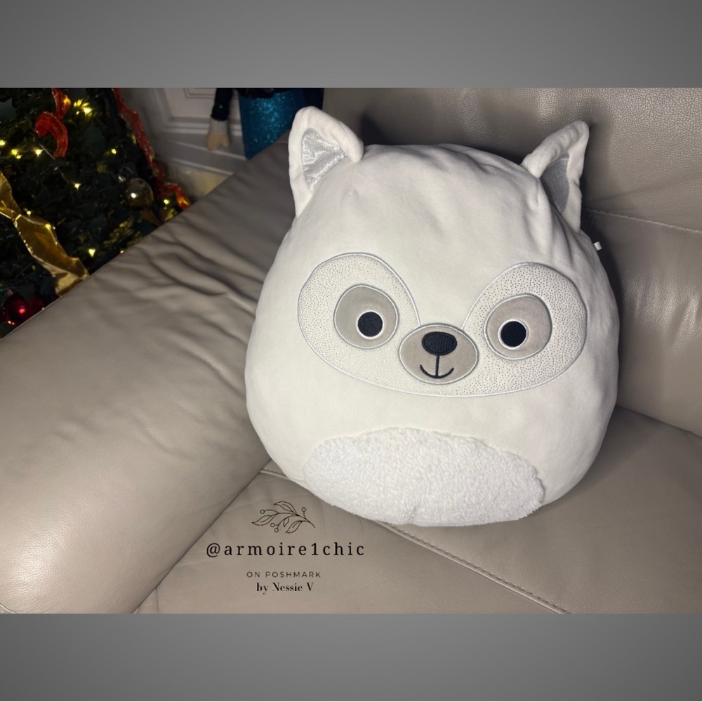SQUISHMALLOWS LANDY the Raccoon | Cute White & Gray Plush Stuffed Animal